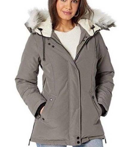 Sam Edelman  short parka with faux fur gray Small