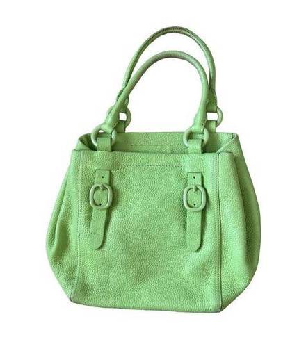 DKNY  Pistachio Green Pebble Leather Satchel Bag