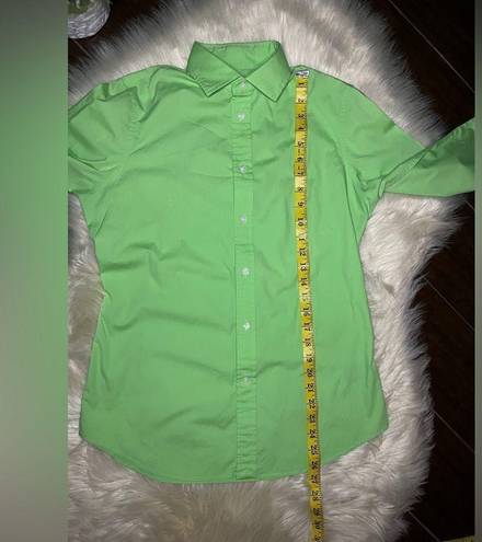 Polo  Ralph Lauren lime green fitted collared button down sz 8