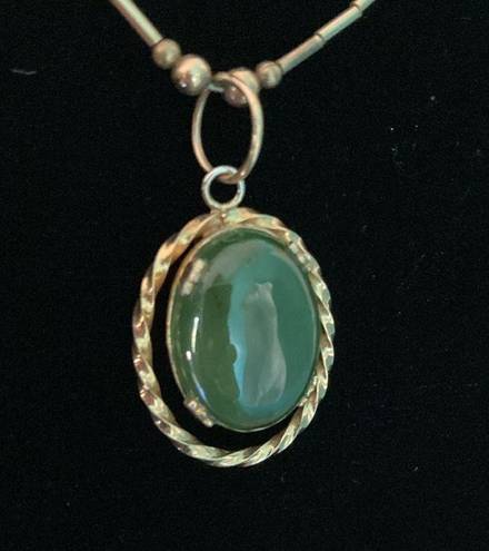 GF Jade pendant necklace marked 1/20 12K  SORRENTO