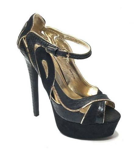 Bebe  Black and Gold Heels Size 7