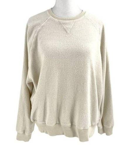 The Great . Oversized Sherpa Fleece Pullover Sweatshirt Sweater Cream sz Small, 1