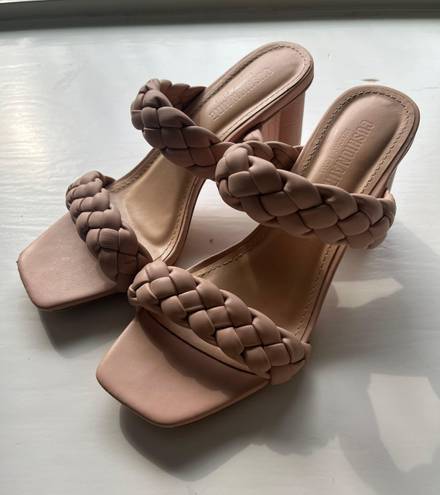 Cushionaire Nude Braided Strap Heels