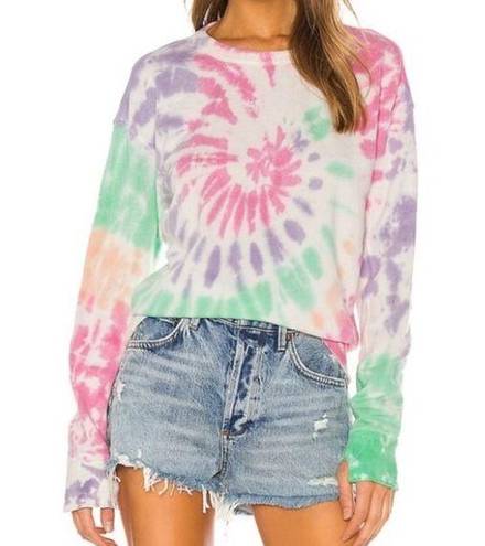 n:philanthropy  Kojak Twist Swirl Tie Dye Pullover Crew Neck Sweatshirt Pink S