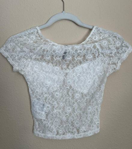 H&M White Lace Top