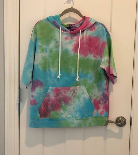 SheIn Fabulous Tie Dye Hoodie / Top Sleeves Cut Down To Short 