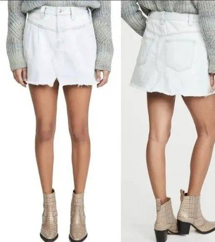 Free People Side Car Silver Lake Denim Jean Mini Skirt 
Size 26 Light Wash