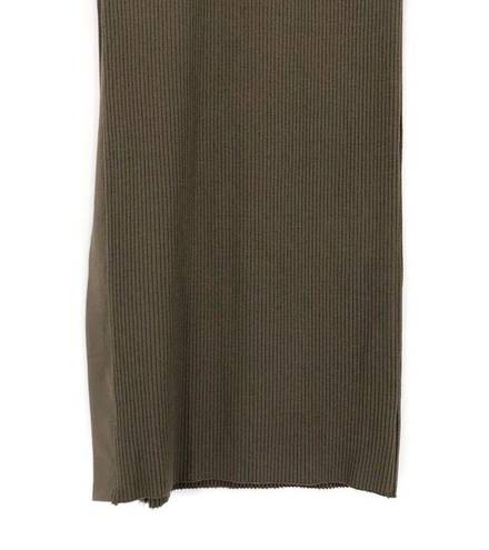 The Range  Ribbed Button Maxi Dress Olive Green XS