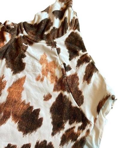 We Wore What  Danielle One Piece Cowhide Swimsuit Bathing Suit Size XS Women's