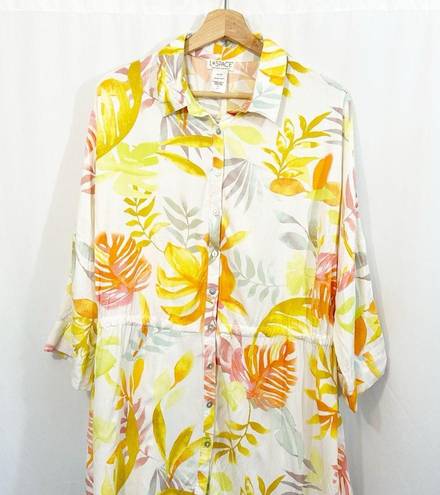 l*space L* Pacifica Tunic Button Down Top Swim Cover in Summers Tropic