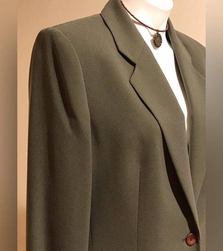 Charter Club Olive Green 1 Botton Blazer Size 10