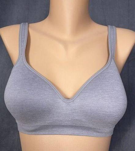 Carole Hochman  Small Seamless Comfort Bra Wire Free Molded Cups Straps Grey