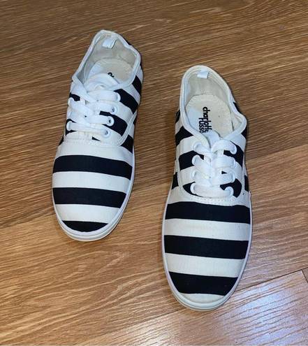 Charlotte Russe  striped sneakers black and white