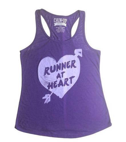 Chin Up Apparel CHIN UP Women's Purple Runner at Heart Racerback Tank Top