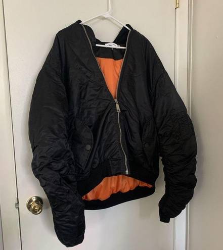 Missguided  Fanny Lyckman Reflective Puffer Jacket orange OVERSIZED US Size 6