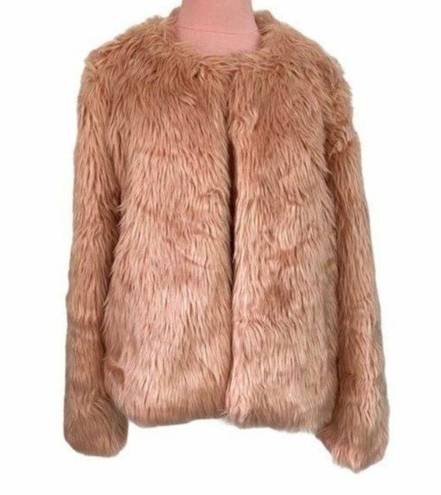 Chelsea28  Faux Fur Jacket in Pink Size Medium NWT