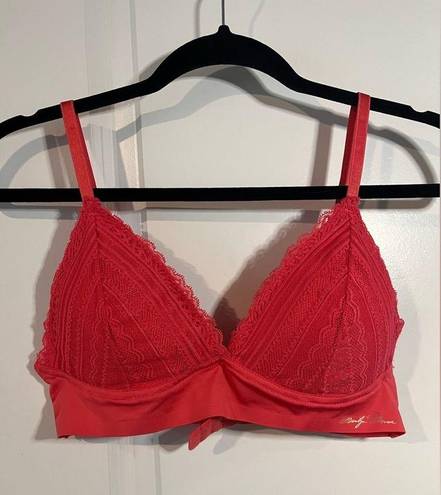 Marilyn Monroe  Collection Bra Size Large Coral Red PolyestSpandex Lace Smoothing