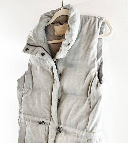 Banana Republic  Down Fill Sleeveless Mock Neck Puffer Vest Jacket Gray Small