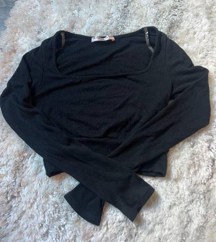 Blue Blush Black Crop Top