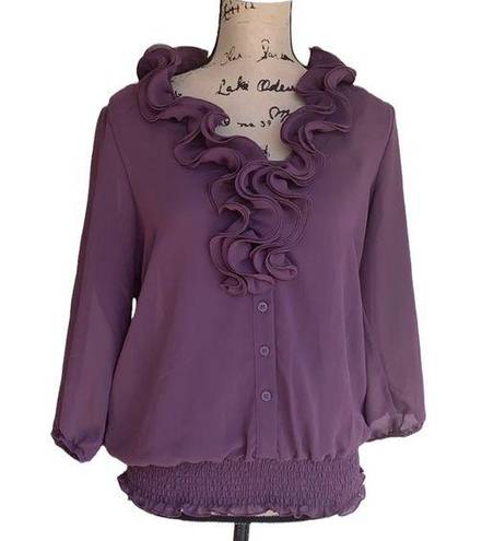 AB Studio  lavender layered blouse