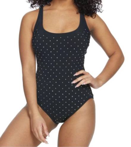 Coco reef  Coastal Edge Studded One Piece Swimsuit Black One Piece Swimsuit 16