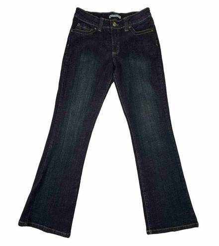 Lee  Slender Secret Lower On The Waist Jeans 10 Short Blue Dark Wash Distressed