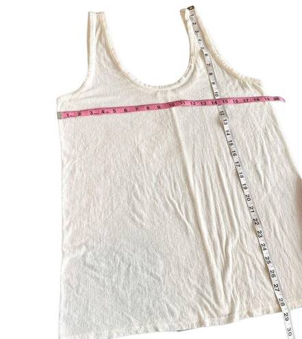 The Row  Soft Slouchy Relaxed Semi Sheer Low Scoop Tank Top Back Seam White M / L