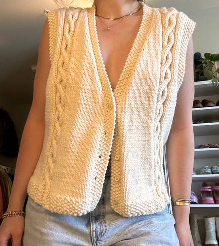 vintage knit vest Tan Size M