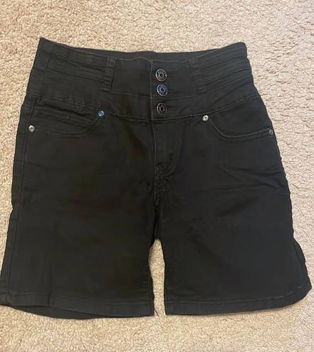 Silver Crush Black  Jean Shorts