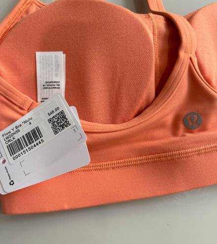 Lululemon Flow Y Bra Nulu Light Support Coral Kiss Size 4