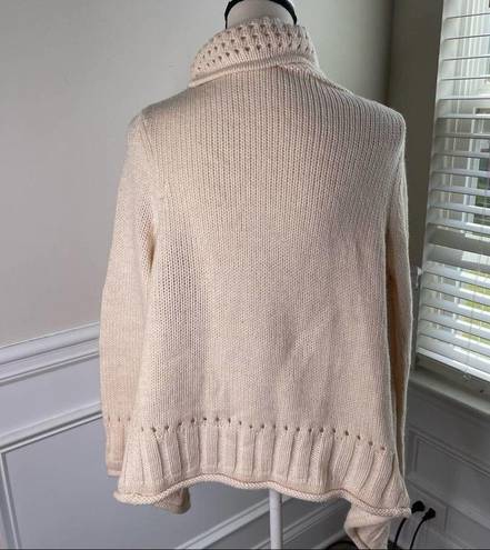 Michael Kors  cream waterfalls open sweater cardigan size medium