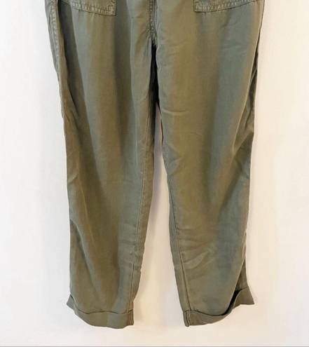 Treasure & Bond  Nordstrom Paperbag Chino Cropped Pants Size 8 Olive Green NEW