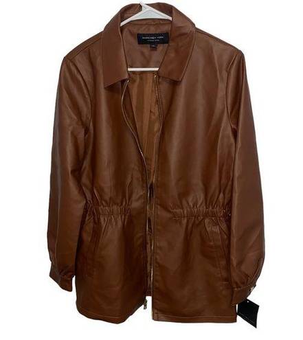 Marc New York  Andrew Marc Brown/ chocolate Zip up Fax Leather Jacket | Size M