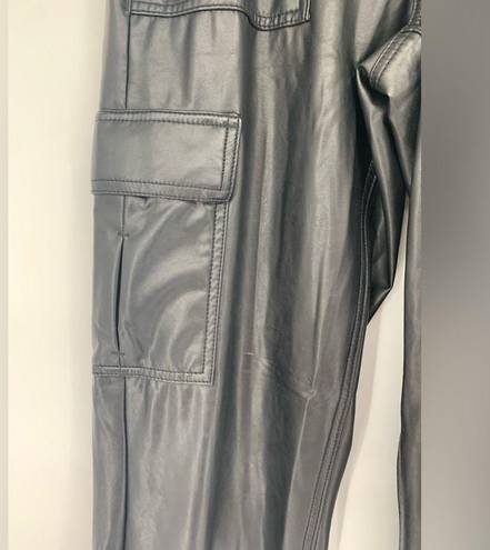 American Eagle  Stretch High-Waisted Vegan Leather Straight Cargo Pant Size 10