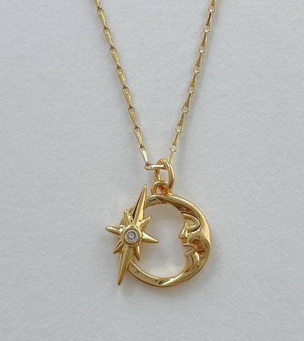 The Moon Gold Pendant North Star Necklace