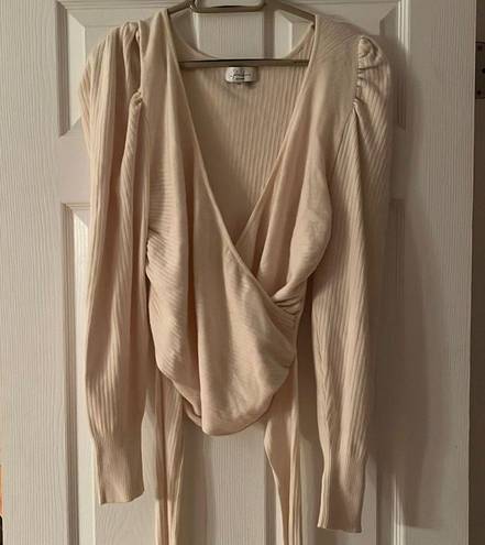 L'Academie  Wrap Kamala Puff Shoulder Wrap Sweater Revolve Size Large