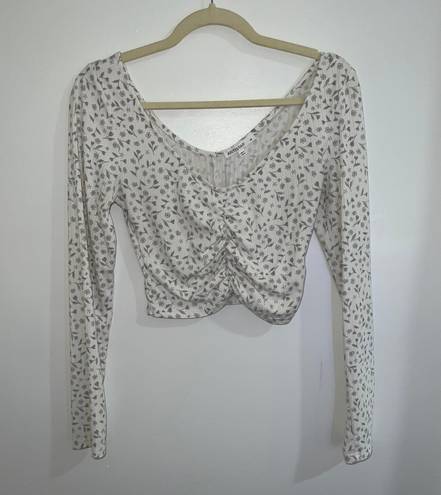 Free People White Long Sleeve Top