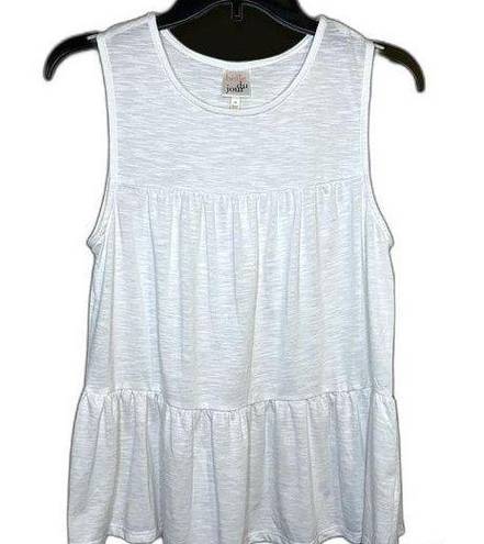 belle du jour White Three Tiered Sleeveless Top Size Medium