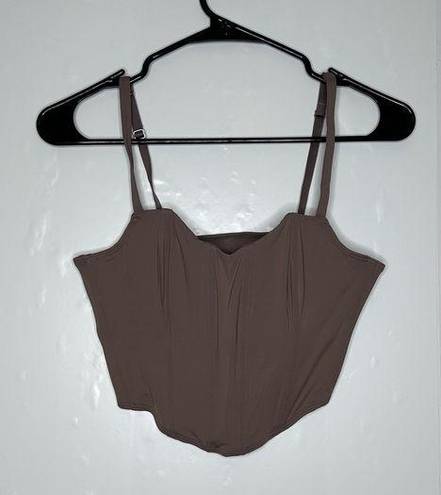 Gilly Hicks Hollister  women’s brown corset crop top size medium