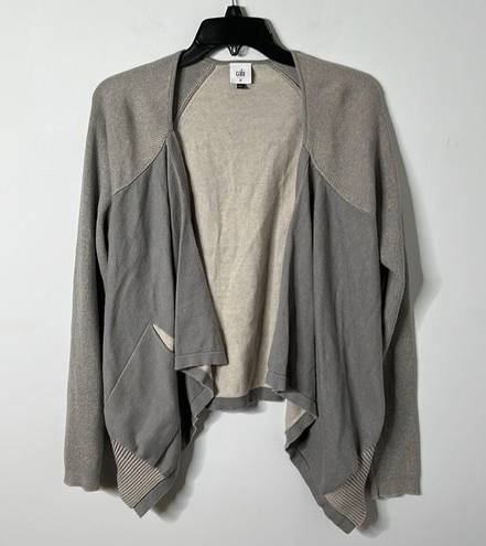 CAbi  5132 Sage Grey Pocket Open Drape Cardigan