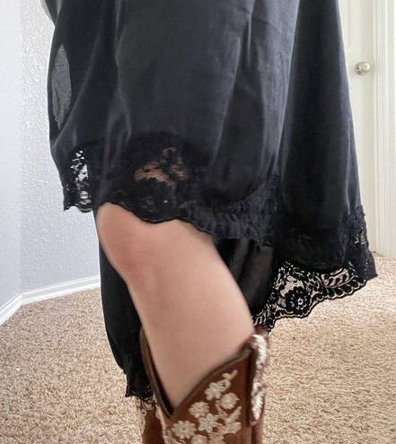 Vintage Adonna Black Lace Slip Skirt Size M