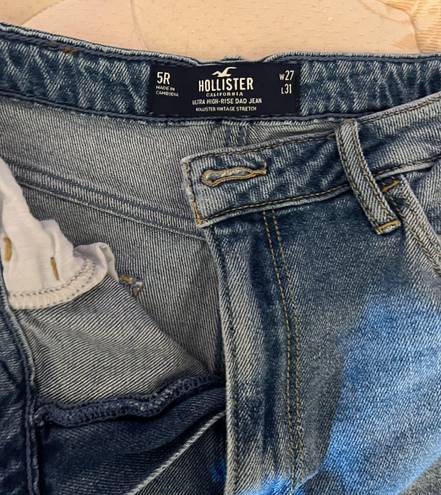 Hollister high rise dad jeans ripped 