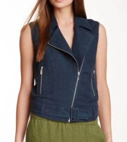 Elizabeth and James  Linen Blend Size Large Trans Tegan Biker Vest