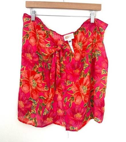 Beach Riot Revolve  Melanie Sarong Cover Up Hot Pink Floral One Size