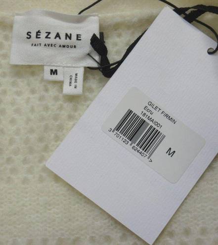 Sézane NWT Sezane Firmin in Ecru Mohair Fancy Knit Open Cardigan Sweater M