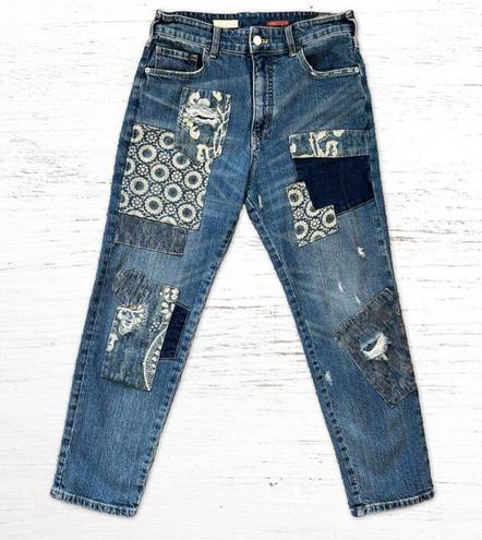 Pilcro  Women's Size 26 Anthropologie The Borrowed Boyfriend Blue Jeans Patchwork