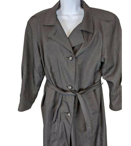 None Portrait Black Polyester Detachable Liner 12P Trench Coat D233