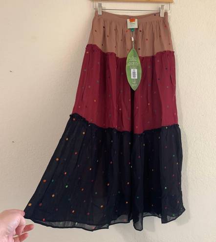 Farm Rio // NWT Mixed Dot Tiered Maxi Skirt