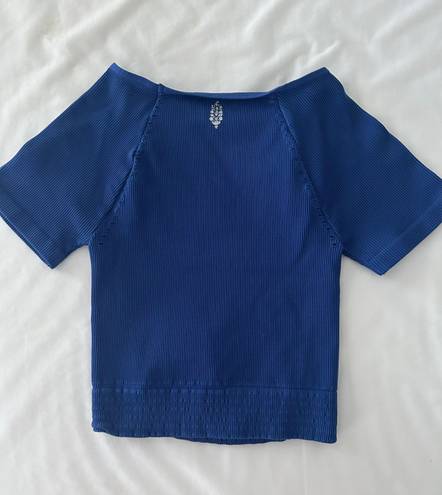 Free People Movement blue  "cut it out" baby tee