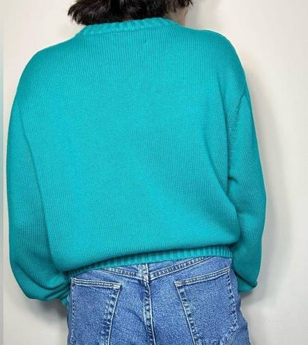 CHAPS  Vintage Teal Oversized Knit Sweater Pullover